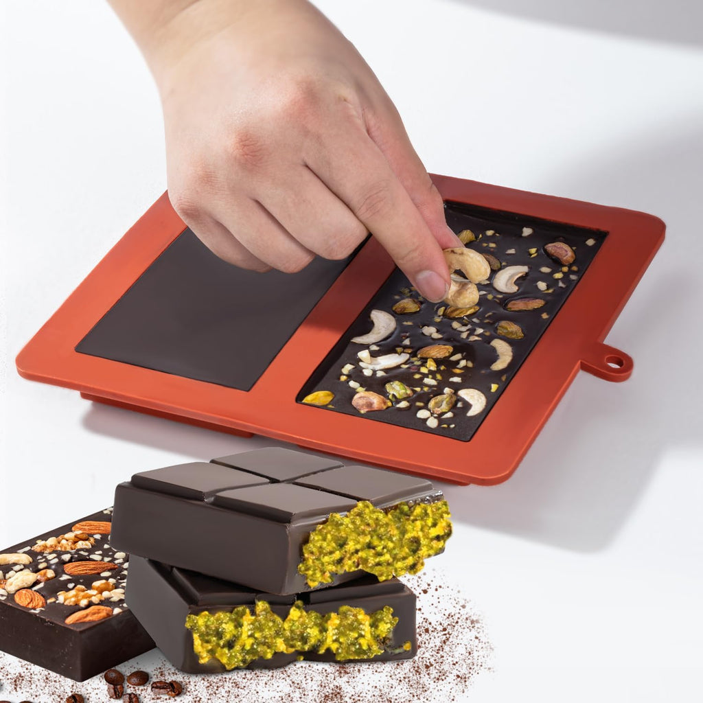 Chocolate Bar Mold Deep Dubai 1 Inch Pistachio Chocolate Bar Silicone Thick Mold for Stuffed Bar, Large Candy Bar Mould for Filling
