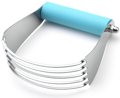 Spring Chef Dough Blender, Top Professional Pastry Cutter with Heavy Duty Stainless Steel Blades, Medium Size, Black