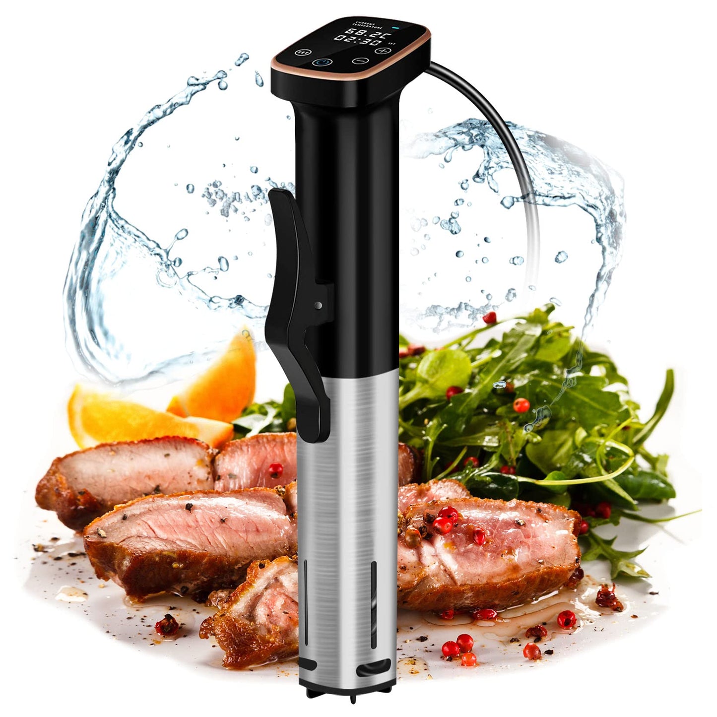 Sixfivsevn Sous Vide Cooker, Sous Vide Machine 1100 W, Immersion Circulator Precisional Cooker with Touch Control, Accurate Temperature, Ultra-quiet, IPX7 Waterproof, Fast Heating and Time Control