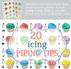 Reusable Piping Bags and Tips Set - Silicone Pastry Bags 3X (12’’+14’’+16’’) with Icing & Frosting Tips for Cake Decorating, Cupcakes, Cookies, Deviled Eggs, and Baking Accessories, Baking Tools Kit