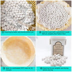 PLANTIONAL Pie Weights - 1.32 LB Ceramic Stoneware Beans in Wheat Straw Container for Blind Baking Pastry Crusts (Green)