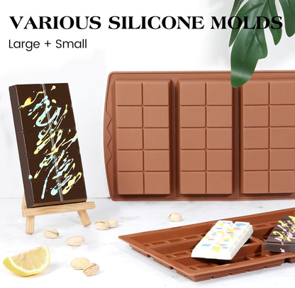 1 Pc Chocolate Bar Mold Deep Large Chocolate Molds Silicone Break Apart Thick Silicone Molds for Candy Bar (10 Snap）