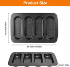 Mini Baguette Tray, Perforated French Stick Loaf Baking Molds Pan, Non-Stick Hot Dog Bun Baking Tray, Mini Sandwich Mold, for Crispy Loaves & Rolls, 13.6 x 8.4 x 1.1 inch