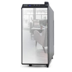 BLACK+DECKER Wine Fridge 12 Bottles, Thermoelectric Wine Cooler Refrigerator with Mirrored Front, Freestanding 12 Bottle Wine Fridge, BD60336