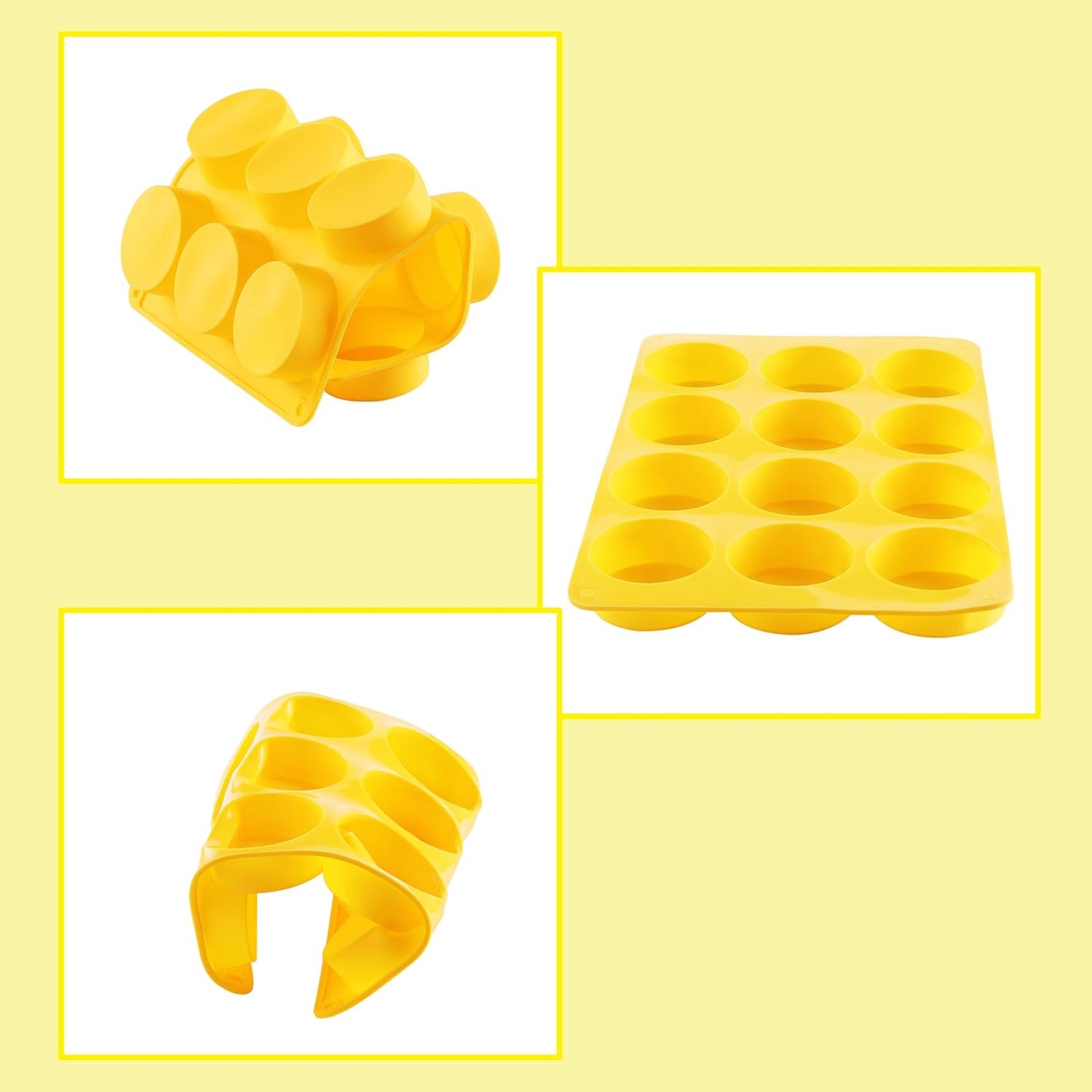 2PCS Silicone Cookie Chocolate Molds, Vituer 12-Cavity Round Silicone Baking Mold for Oreo, Candy, Chocolate, Cookie, Mini Cake and Jelly, Dishwasher Safe (Red+ Orange)