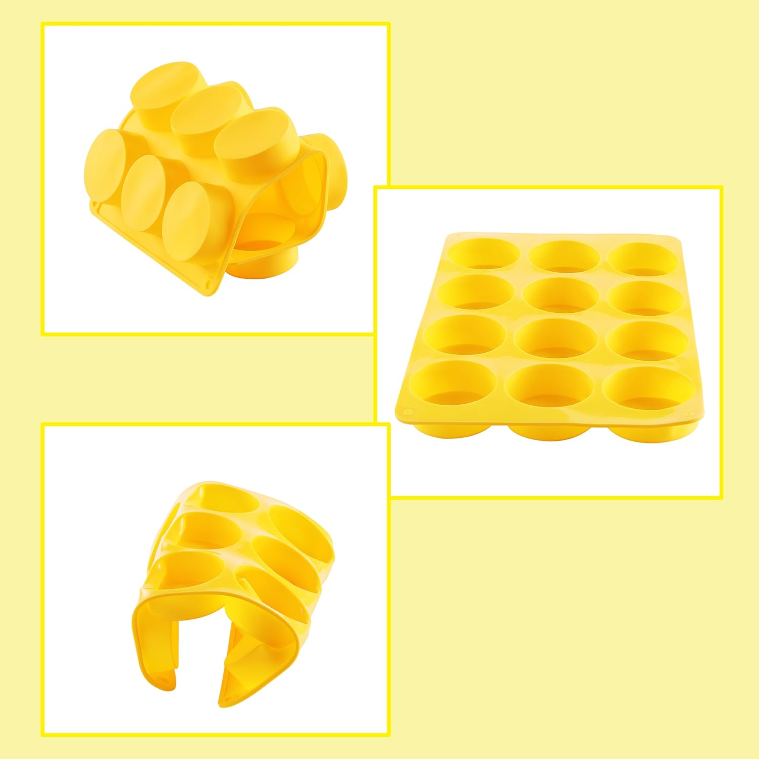 2PCS Silicone Cookie Chocolate Molds, Vituer 12-Cavity Round Silicone Baking Mold for Oreo, Candy, Chocolate, Cookie, Mini Cake and Jelly, Dishwasher Safe (Red+ Orange)