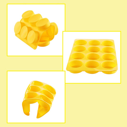 2PCS Silicone Cookie Chocolate Molds, Vituer 12-Cavity Round Silicone Baking Mold for Oreo, Candy, Chocolate, Cookie, Mini Cake and Jelly, Dishwasher Safe (Red+ Orange)