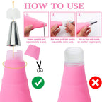 36Pcs Pink Piping Bags & Tips Set,24 Stainless Steel Nozzle Icing Tips With 2 Reusable Silicone Pastry Bag,Icing Smoother,Silicone Baking Cups,2Couplers Cake Decorating Tools Kit For Baking Decorating