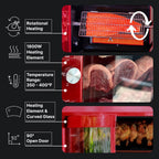 Brazylijski grill rożenowy Churrasco® z palnikiem gazowym i automatycznie obracającymi się szpikulcami do kurczaka z rożna, brazylijskiego grilla i churrasco, maszyny do shawarmy, grilla propanowego - seria 2024