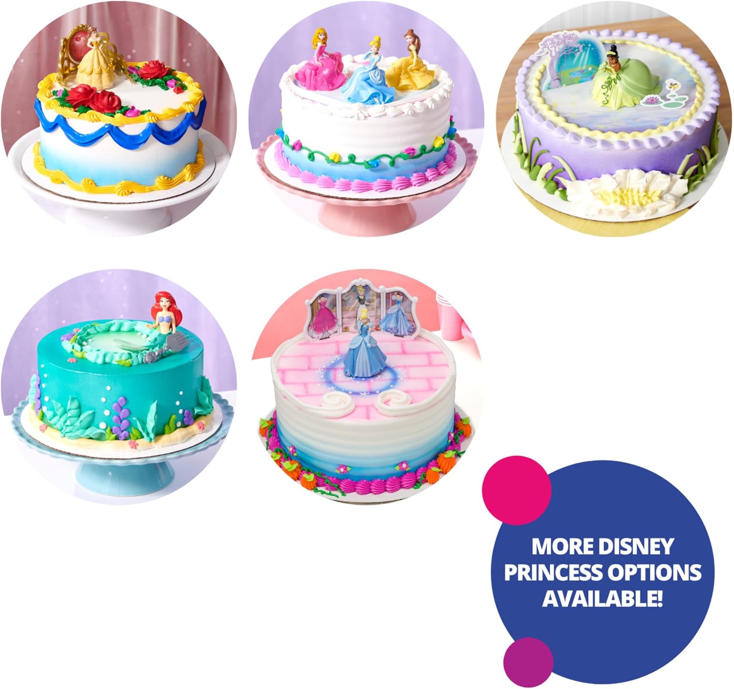 DecoSet® Disney Princess Once Upon a Moment Cake Topper, 3-Pc Decorations Set with Aurora, Belle, and Cinderella Collectible Figure for Hours of Fun After the Party