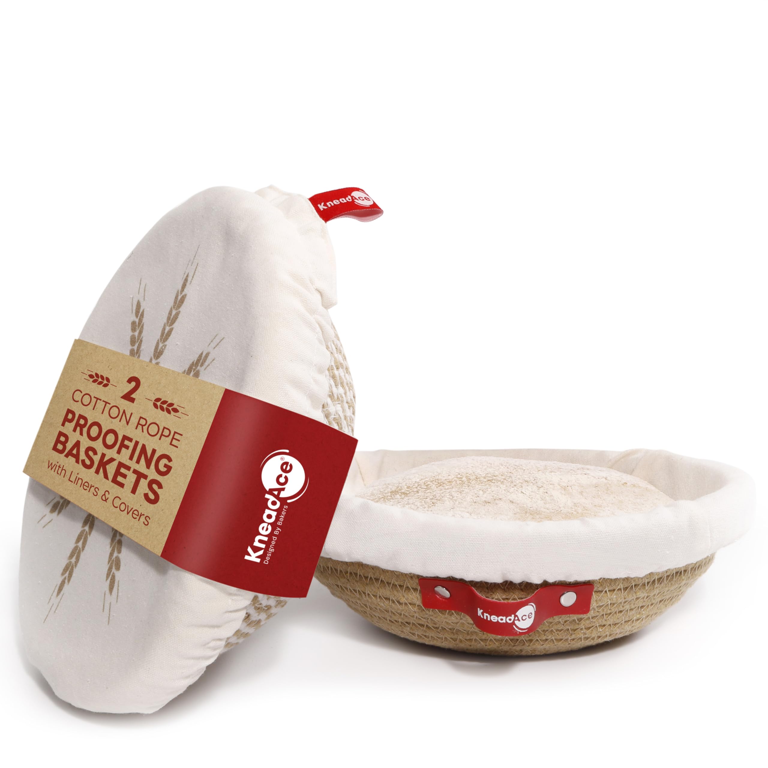 Cotton Rope Banneton Bread Proofing Basket Set, Oval & Round Bread Baskets with Liners & Covers for Artisan Bread Baking, Sourdough Bread Baking Supplies