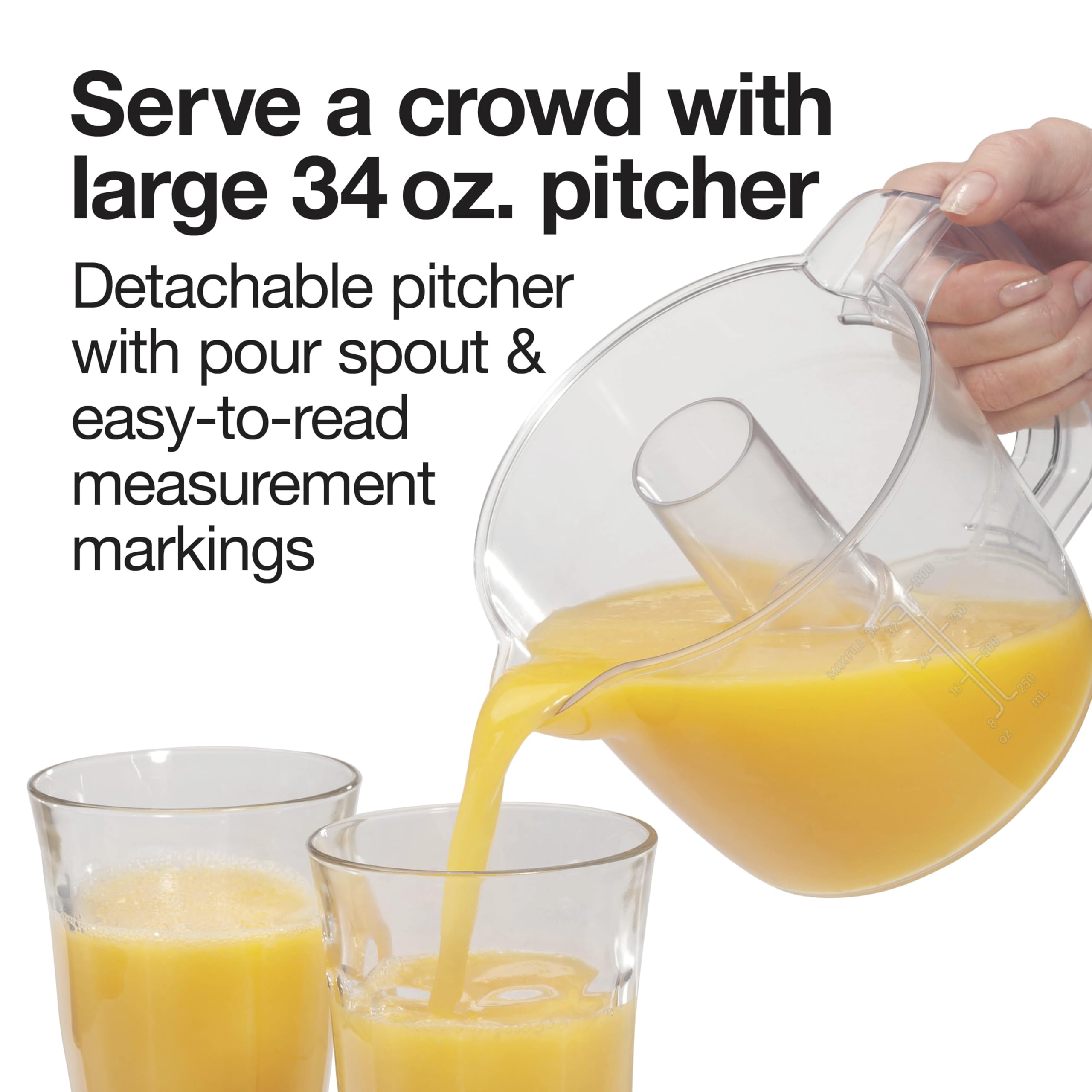 Proctor Silex Juicer Electric Citrus Juicer Machine, 34 oz., for Orange, Lemon, Grapefruit Juice, White and Green (66340)