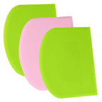 SURDOCA Dough Scraper Bench Scraper - 3P 4.7x3.7" Plastic Flexible Bowl Scraper, Sharp Edge & Angles Cake Scraper. Non-Slip Bakeware Decorating Tools Sculpting & Modeling Tools - Green+White+Green