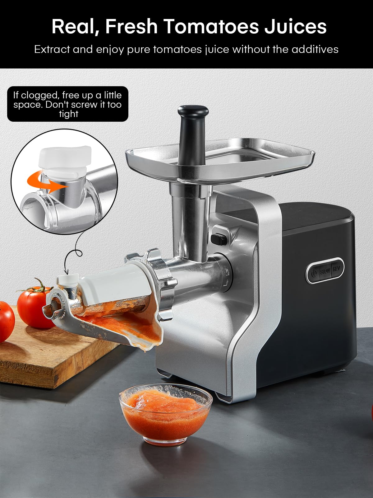 Meat Grinder Heavy Duty, 3000W Max Ultra Powerful, 5 in 1 HOUSNAT Multifunction Electric Meat Grinder, Sausage Stuffer, Slicer/Shredder/Grater, Kubbe & Tomato Juicing Kits, Home Kitchen Use