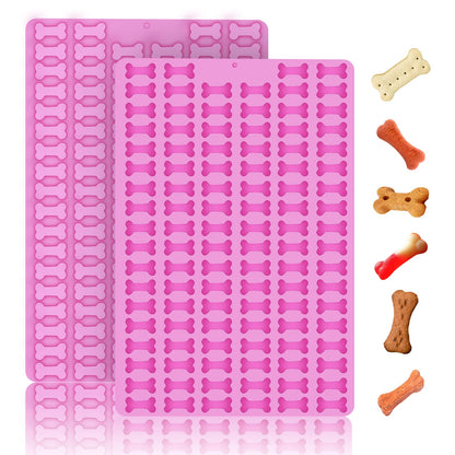 2 PCS Mini Silicone Molds, 106 Cavity Dog Bone + 69 Cavity Paw Mold for Baking Biscuits, Cookies, Candy, Chocolate, Jelly Pet Dog Treats