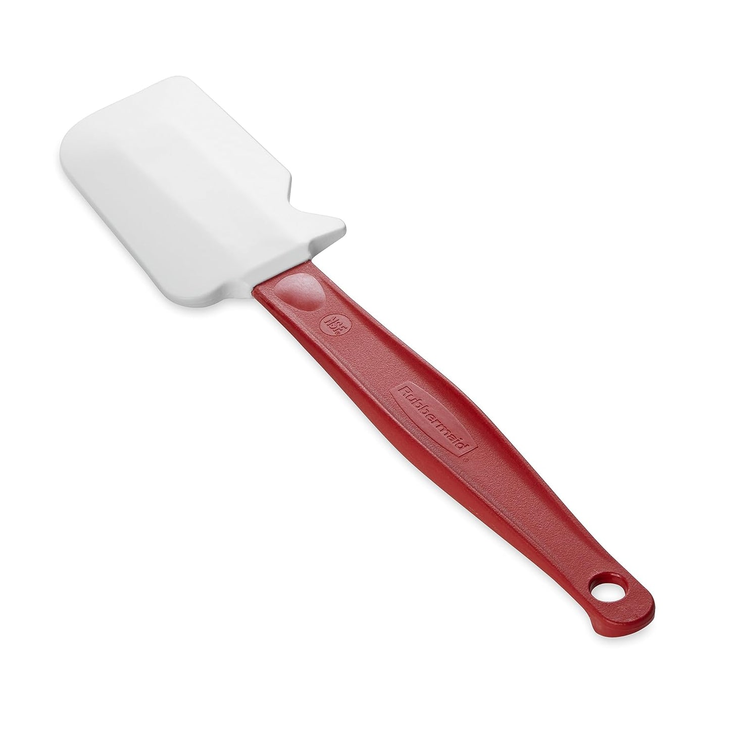 Rubbermaid Commercial Products High Heat Resistant Silicone Heavy Duty Spatula/Food Scraper 9.5-Inch 500°F Heat Resistant Red Handle for Baking/Cooking/Mixing Commercial Dishwasher Safe