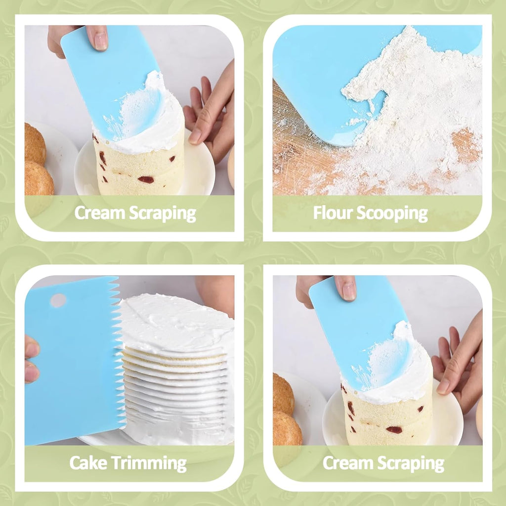 FANTEXY 33-Pieces Piping Bags and Tips Set, Reusable Cake Decorating Kit with 2 Pastry Bags, 24 icing tips, 2 Couplers, 2 Silicone Rings and 3 Scrapers, Cupcake Frosting Piping kit