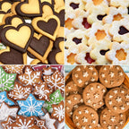Metal Cookie Cutters Set 12 Pieces, Stainless Steel 3 Heart Cookie Cutters, 3 Star Cookie Cutters, 3 Flower Cookie Cutters, 3 Round Cookie Cutters for Valentine's Day Christmas Holiday