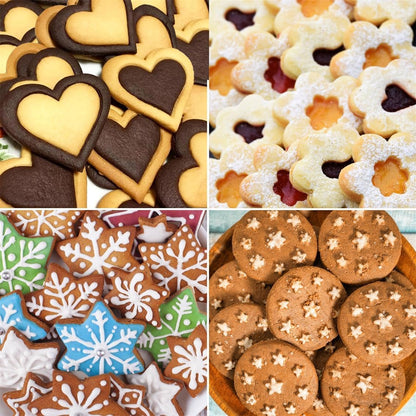 Metal Cookie Cutters Set 12 Pieces, Stainless Steel 3 Heart Cookie Cutters, 3 Star Cookie Cutters, 3 Flower Cookie Cutters, 3 Round Cookie Cutters for Valentine's Day Christmas Holiday