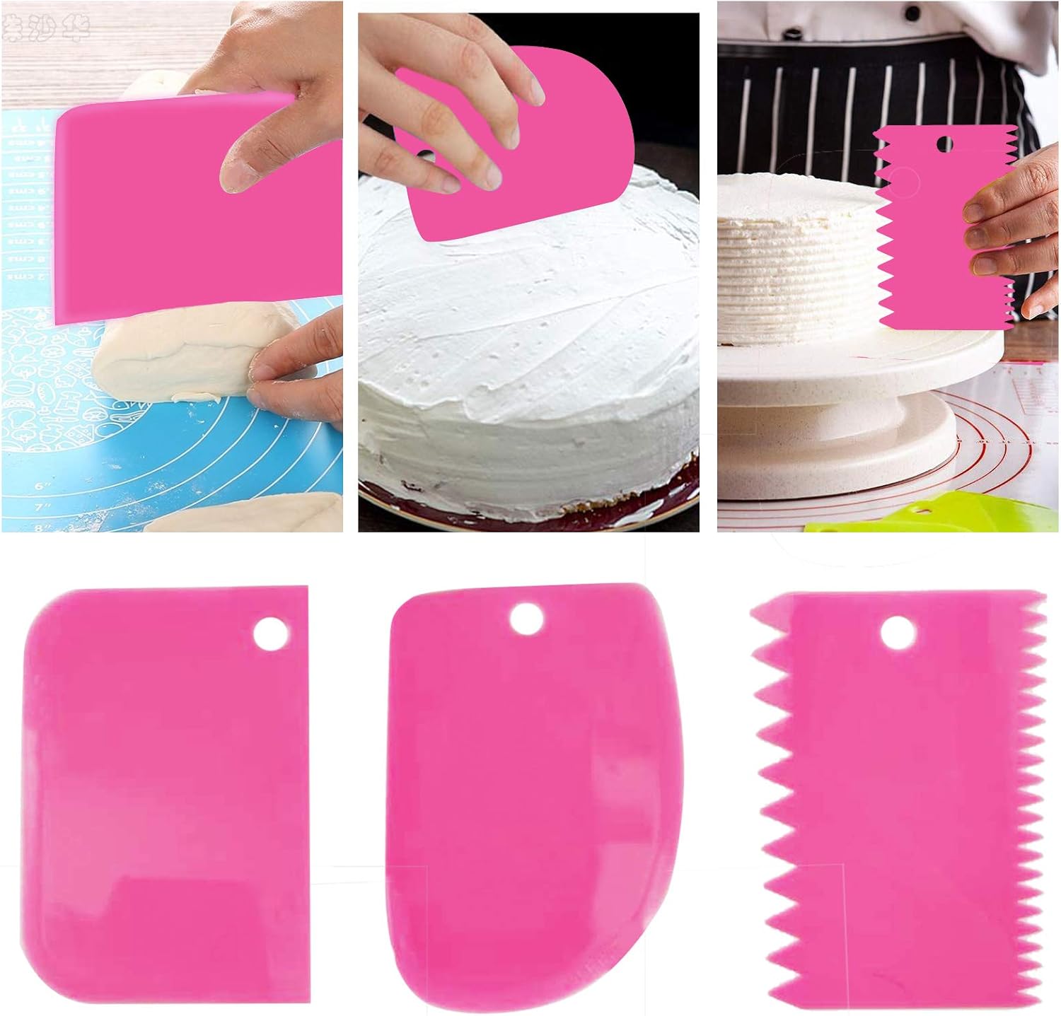 22pcs Piping Bags and Tips set,2 Reusable Silicone Pastry Bag with 14 Stainless Steel Nozzle Icing Tips Set, 3 Icing Smoother & 2 Couplers &1Sealing clip for Baking Decorating Cake Tool (Pink)
