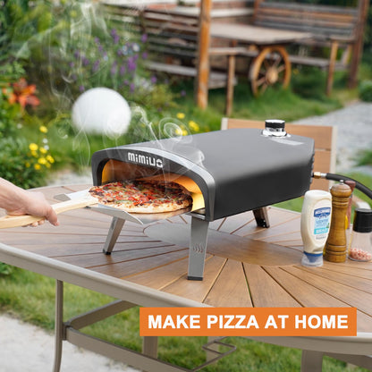 Mimiuo Gas Pizza Oven Outdoor - Portable Propane Pizza Ovens for Outside - Professional Pizza Stove with 13 inch Pizza Stone, Ideal for Any Outdoor Kitchen