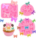3 Pcs Bow Silicone Mold Fondant Bow Mold Chocolate Candy Cake Pop Molds Bow Molds for Cake Decorating, DIY Desserts, Fondant,Clay