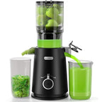 Juicer Machines, ECOSELF Cold Press Juicer with 4.35" Large Feed Chute Fit Whole Fruits and Vegetables, Juice Extractor Self Feeding Effortless for Batch Juicing, Easy to Clean, High Juice Yield