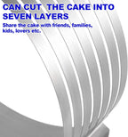 2 Pack Cake Slicer, Stainless Steel Cake Cutter Leveler 7-Layer 6-8 inch / 9-12 inch Adjustable Cake Ring Molds for Baking, Cutting and Slicing Cakes - Silver