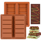 Dubai Chocolate Molds 1 Inch Deep, Silicone Chocolate Bar Mold – Non-Stick, Flexible, Large and Thick Homemade Chocolates, Candies, and Desserts - Set of 1