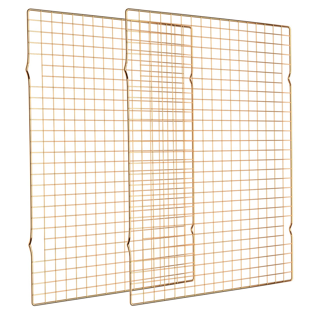 Cooling Rack for Baking 2-Pack, 16x10 Inches Baking Rack, Thick Wire Cookie Rack for Cooking, Roasting, Grilling, Drying, Oven Safe, Fits Half Sheet Pan, Silver