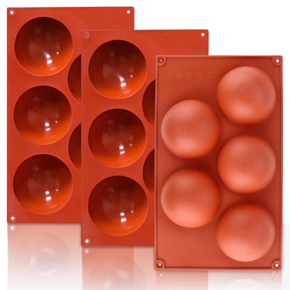 Small 15-Cavity Semi Sphere Silicone Molds Non-Stick,2 Packs Half Sphere Silicone Baking Molds for Making Jelly, Chocolates and Cake