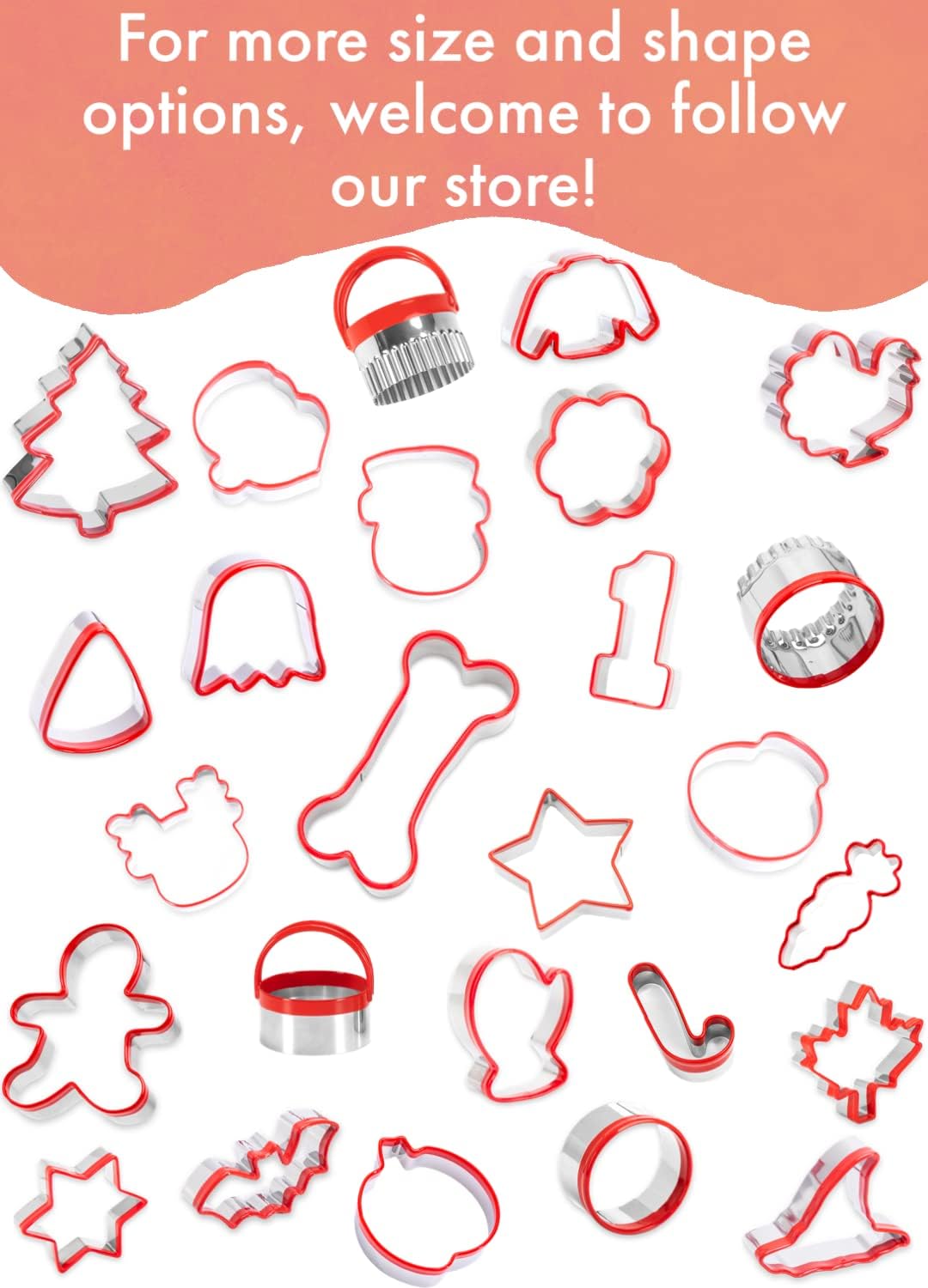 3-Piece Dog Bone Cookie Cutters Set - Dog Treats Cutters, Bone Shapes, 2.4" to 3.9" Soft PVC Coated