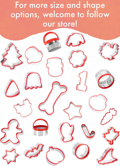 3-Piece Dog Bone Cookie Cutters Set - Dog Treats Cutters, Bone Shapes, 2.4" to 3.9" Soft PVC Coated