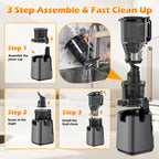 Juicer Machines with 6.1" Extra Large Feed Chute, Cold Press Juicer For Whole Vegetables and Fruits, 350W Professional Masticating juicer Easy to Clean for Batch Juicing (Titanium Gray)