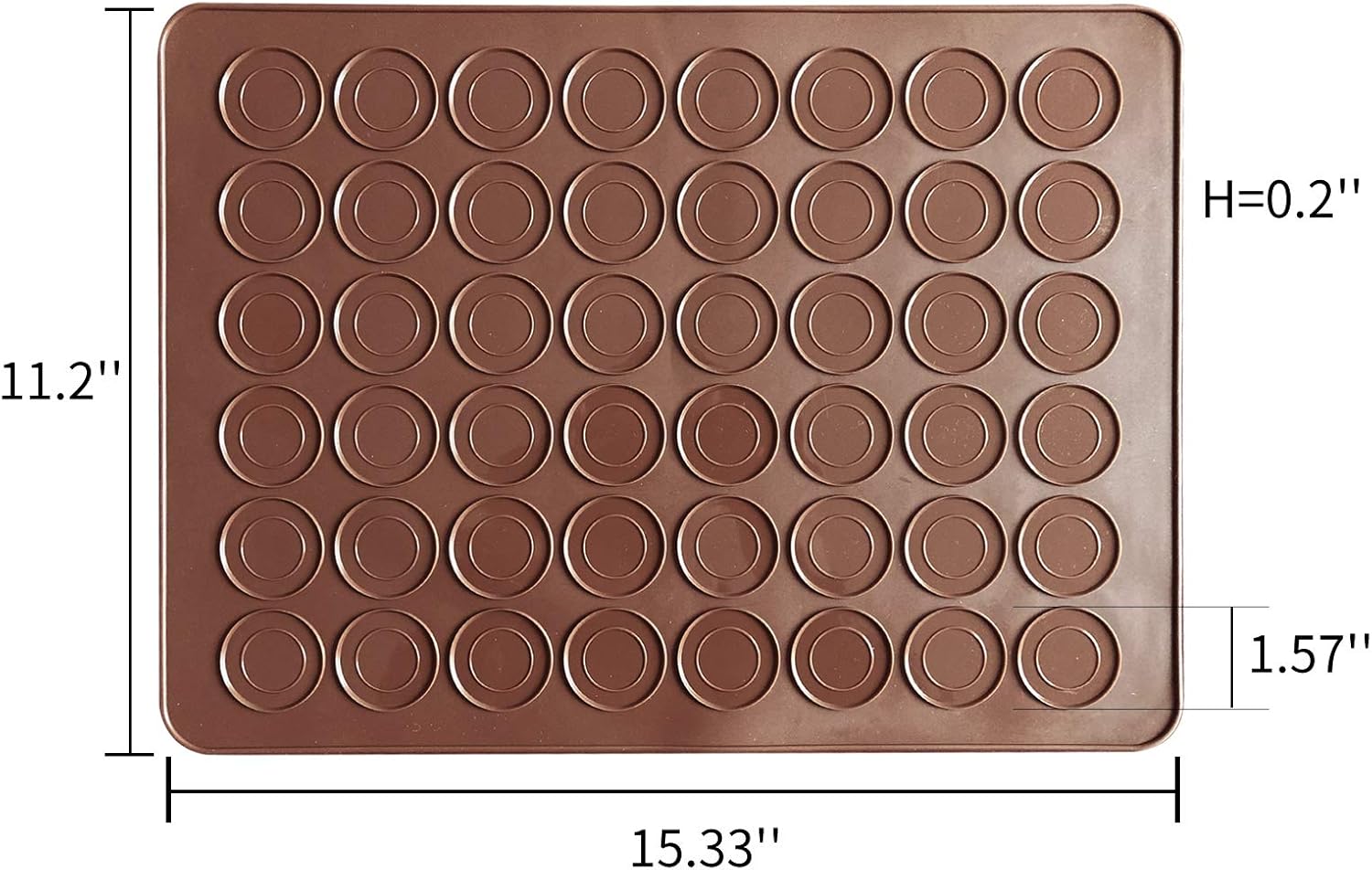 Silicone Macaron Baking Mats, 2 Non-Stick Silicone Baking Mats, Food Safe Baking Mat, Great For Macaron, Cookies, Bread, Pastry, Dessert (2Pcs 48Capavity)