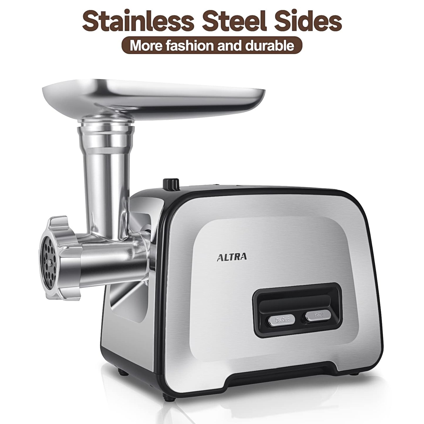 ALTRA LIFE Meat Grinder, Sausage Stuffer, [2800W Max] Electric Meat Mincer with Stainless Steel Blades & 3 Grinding Plates,Sausage Maker & Kubbe Kit for Home Kitchen & Commercial Using