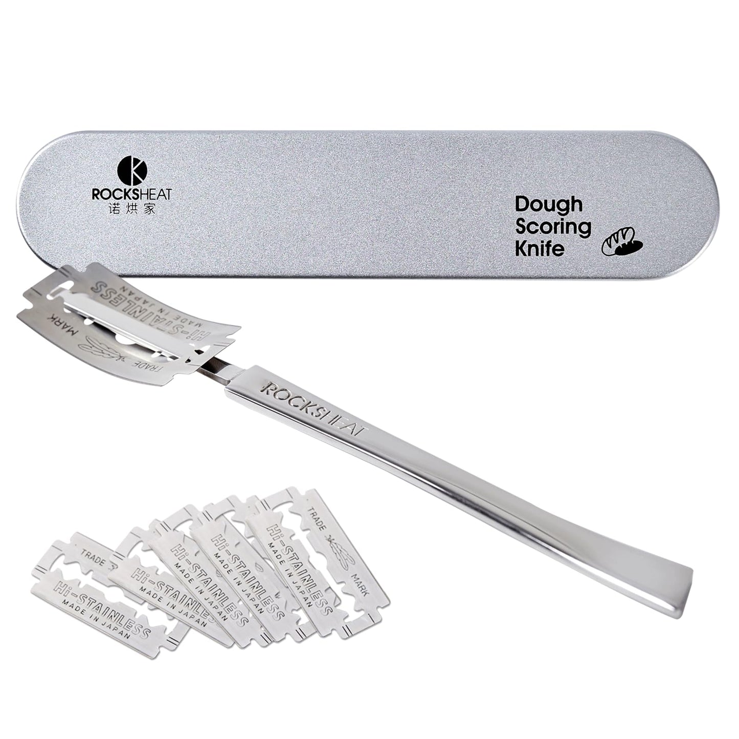 Bread Lame Set with Blade Cover, Two Scoring Knifes with 5 Feather Blades, Dough Scoring Tool for Bread Baking, Sourdough Scoring Tool Dexterous-Cut Series Lame Bread Tool (LUNA & ELEGANT)