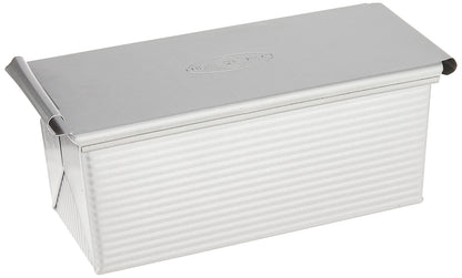 USA Pan Bakeware Pullman Loaf Pan with Cover, 13 x 4 inch, Nonstick & Quick Release Coating, Made in the USA from Aluminized Steel