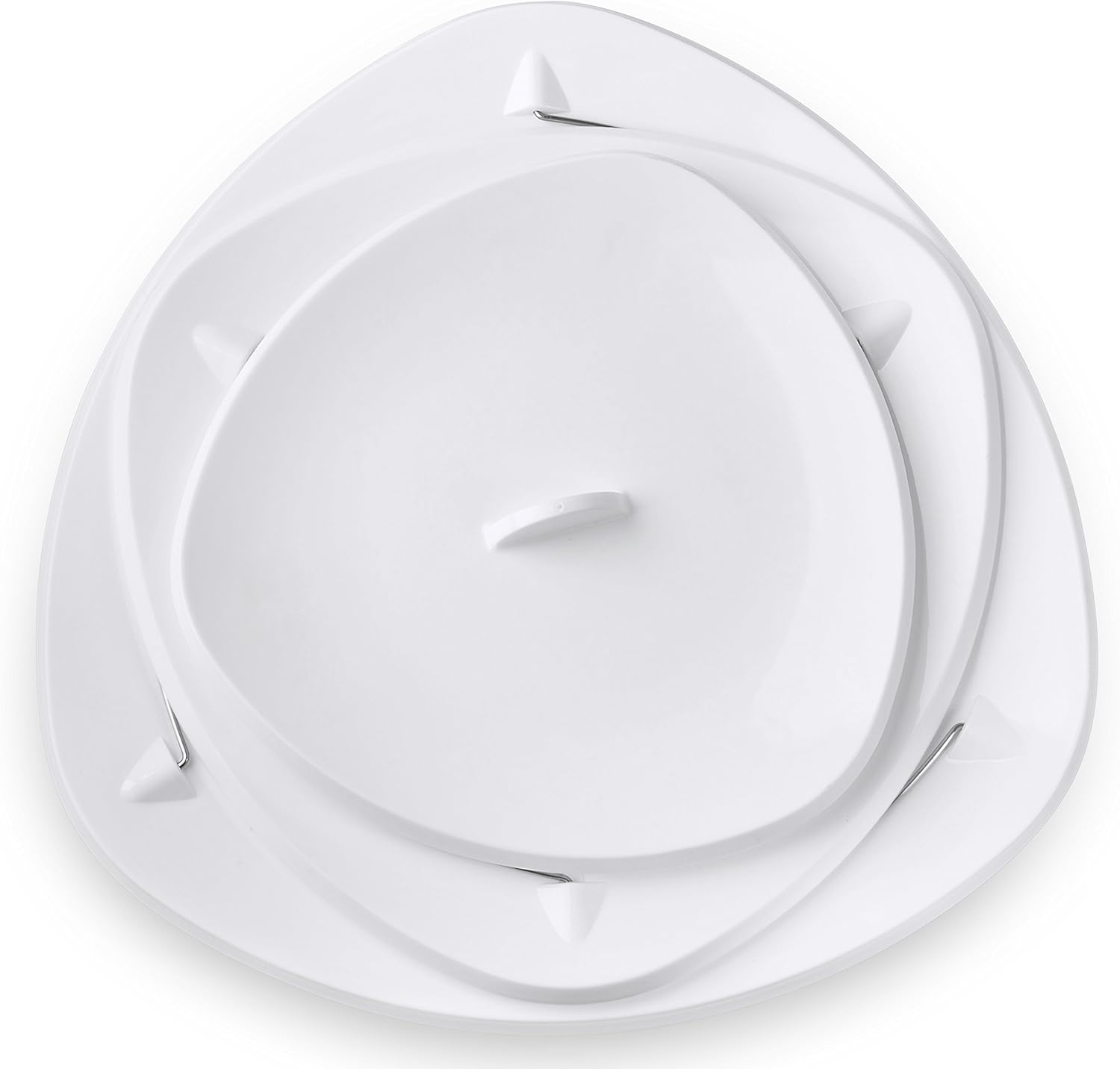 Masirs Collapsible 3-Tier Party Tray: Decorative Design Folds for Minimal Storage. an Elegant Serving Tray for Sandwiches, Cake, Sliced Cheese, and Deli Meat.