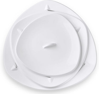 Masirs Collapsible 3-Tier Party Tray: Decorative Design Folds for Minimal Storage. an Elegant Serving Tray for Sandwiches, Cake, Sliced Cheese, and Deli Meat.