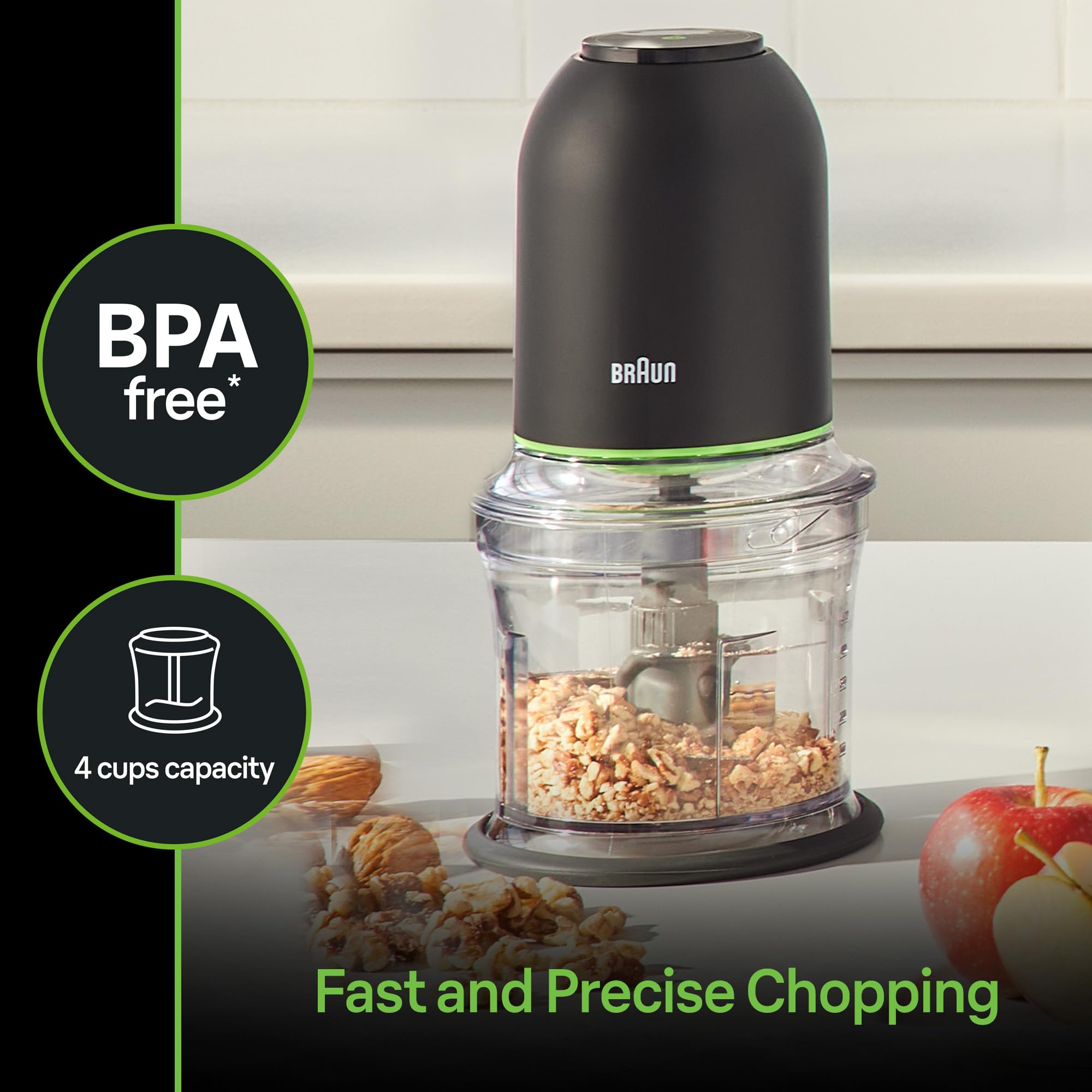 Braun CH3012BK EasyPrep™ Mini Robot Kuchenny, 4 szklanki, Czarny