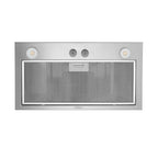 Broan- NuTone PM400SS Custom Cabinet Wbudowany 3-biegowy Power Pack Insert z oświetleniem LED i wentylatorem o maksymalnej mocy 450 CFM, 21 cali, stal nierdzewna