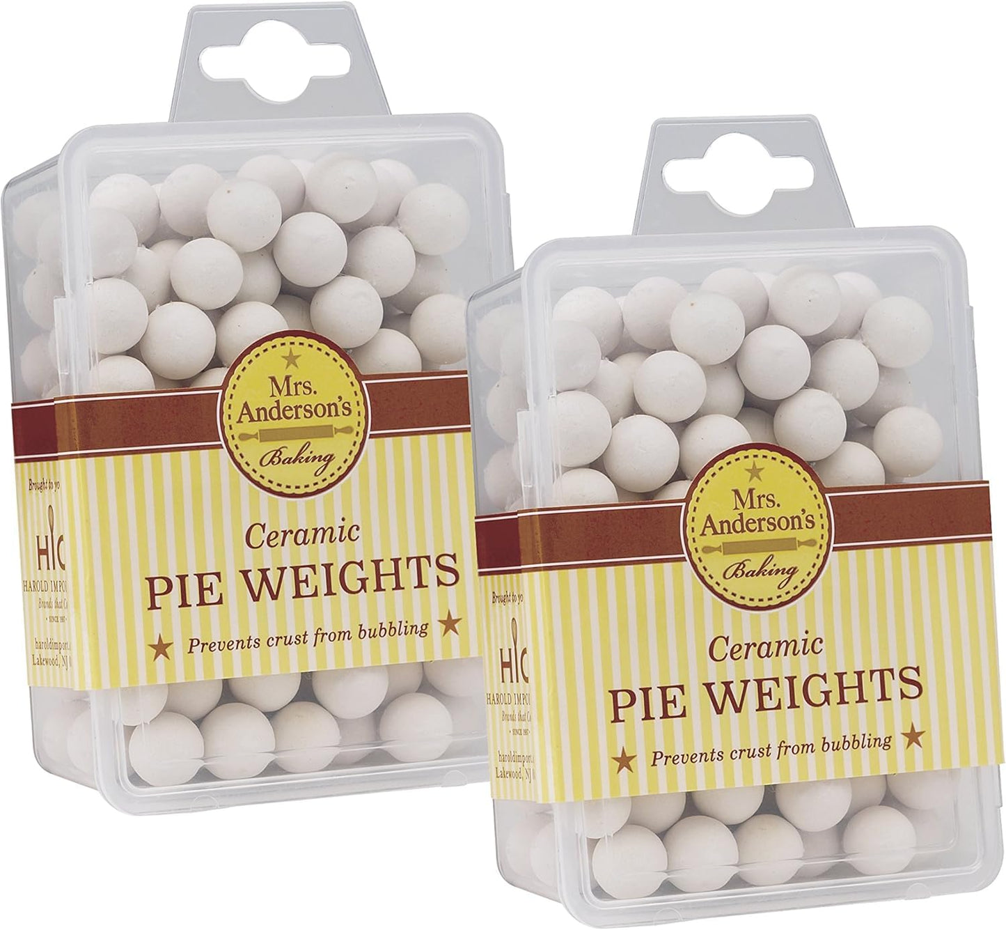 Mrs. Anderson's Baking Pie Weights | Natural Ceramic Stoneware Beads for Blind Baking | Heat-Safe, Food-Safe, Easy to Use | Prevents Shrinking, Puffing, Bubbling | Individual Weighted Balls