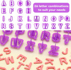 40 Pcs Alphabet Cookie Cutters, Fondant Letter Cutters, Number Cookie Cutters, Alphabet Cake Stamp Tool Set, Plastic Letter Cookie Cutters, Letter Cutters for Cake Decorating, Biscuit DIY Baking