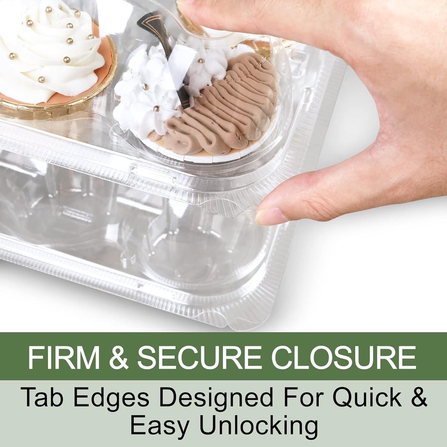 LotFancy Cupcake Containers 12 Count, 12 Sets, Plastic Dozen Cupcake Boxes, Disposable Cupcake Carrier Holder with Detachable Tall Dome Lid, BPA Free, Standard Size