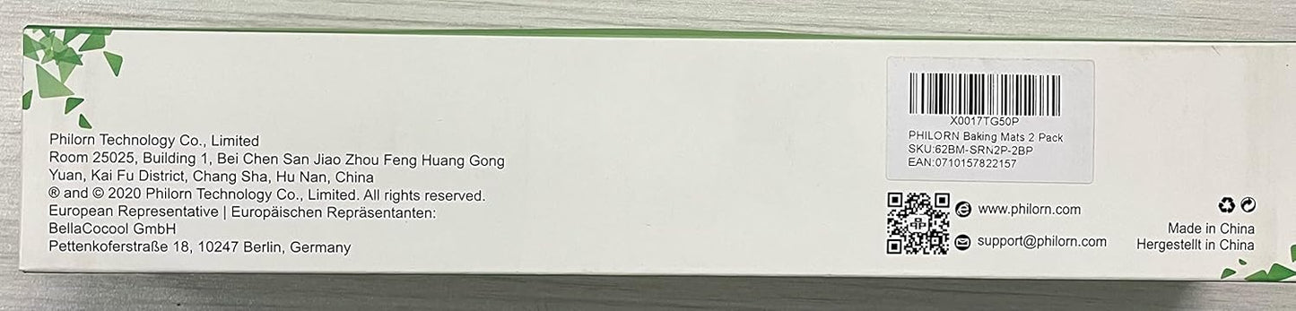 Philorn Silicone Baking Mat Set, 16.5" x 11.42" Macaron Mat, Non-Stick With Tools, 2 Pack Food Safe, Reusable for Oven, Cookie, Bread