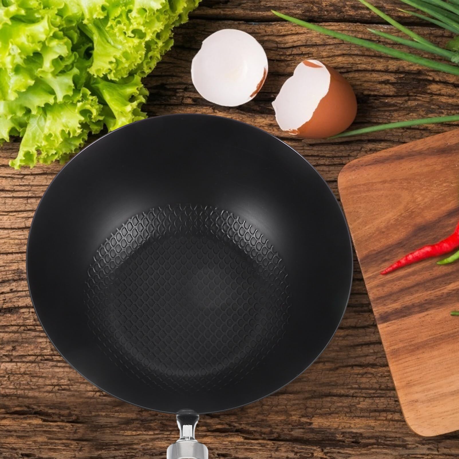ABOOFAN Small Wok Stir Fry Pan Chinese Wok with Round Bottom Wok Chinese Pow Wok 20cm Japanese Cookware Single Person Wok for Kitchen