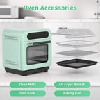 Piekarnik parowy Secura Multifunction Air Fryer, 13 Quart Compact Oven z funkcją pieczenia konwekcyjnego, Airfryer, Rapid Steam, Ferment, Dehydrator Combo, odżywczy i pyszny parowar do gotowania (Mięta zielona)