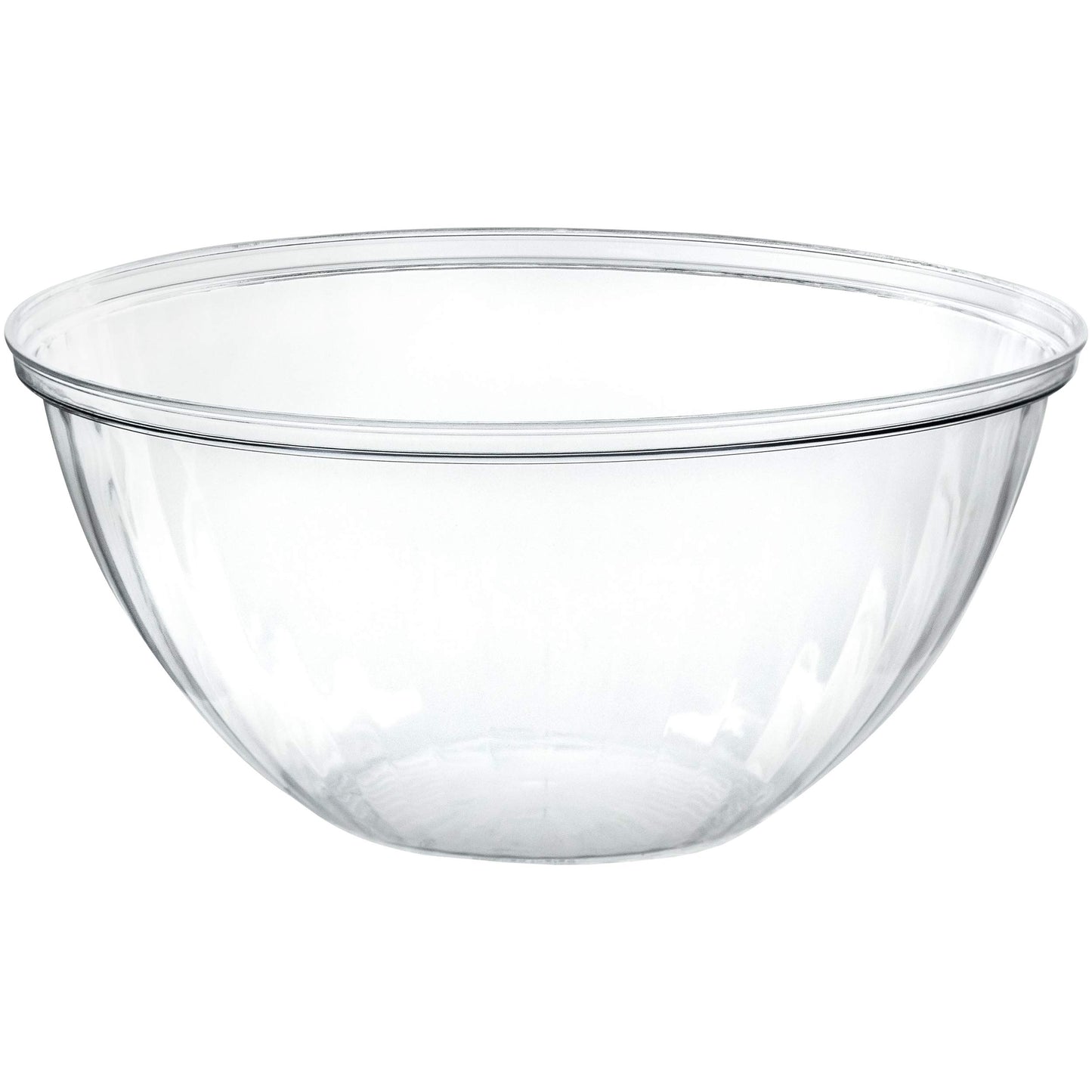 PLASTICPRO Disposable Round Crystal Clear Serving Bowls For Party Snack or Salad, Plastic Clear Chip Bowls, Candy Dish (2, 48 OUNCE)
