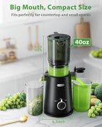 Juicer Machines, ECOSELF Cold Press Juicer with 4.35" Large Feed Chute Fit Whole Fruits and Vegetables, Juice Extractor Self Feeding Effortless for Batch Juicing, Easy to Clean, High Juice Yield